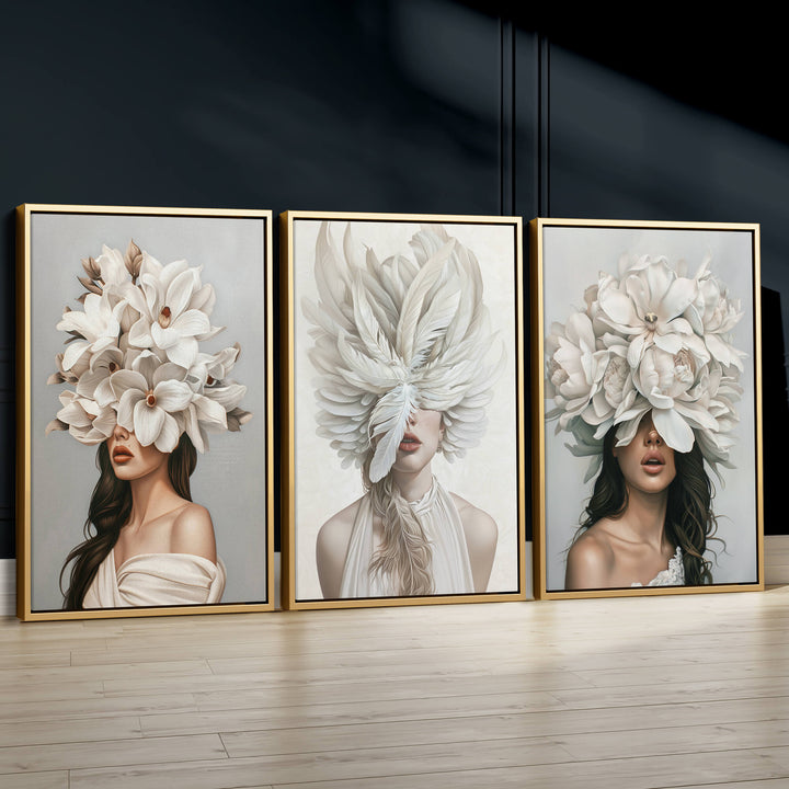 Plumage Set of 3 Prints Wall Art Moncasso