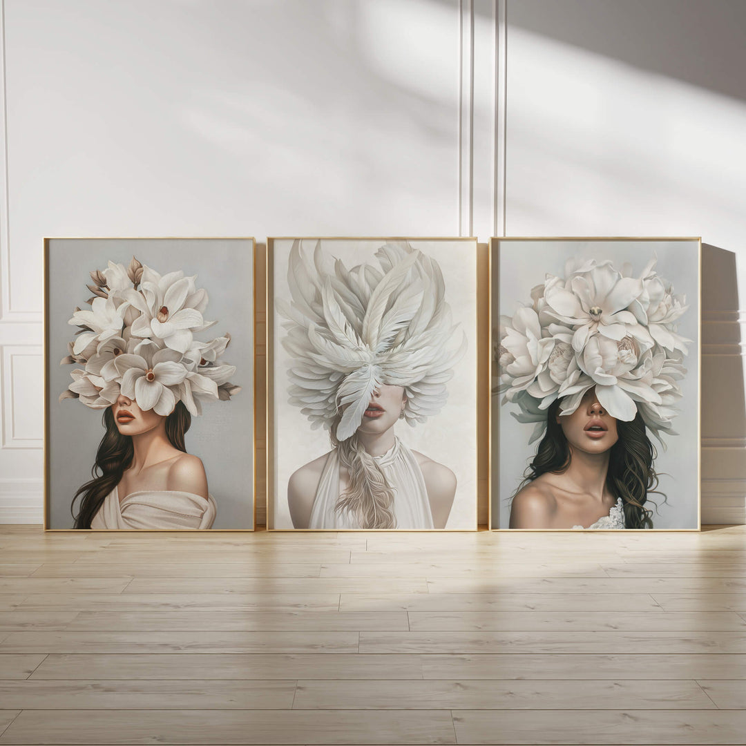 Plumage Set of 3 Prints Wall Art Moncasso