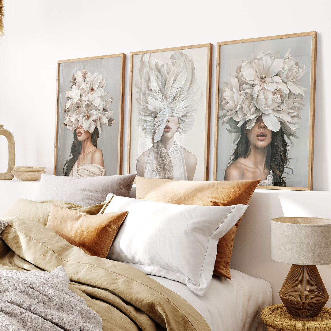 Plumage Set of 3 Prints Wall Art Moncasso