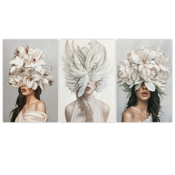 Plumage Set of 3 Prints Wall Art Moncasso