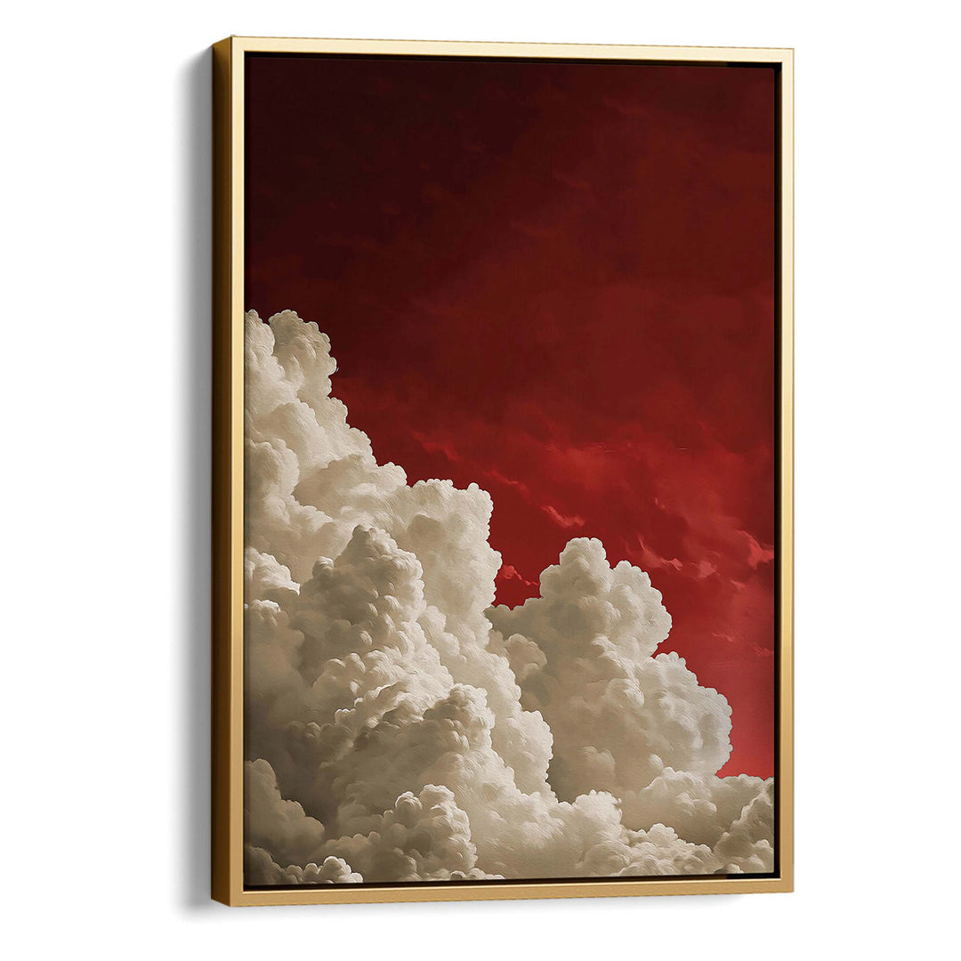 Red Billowing Cloud Print Wall Art Moncasso