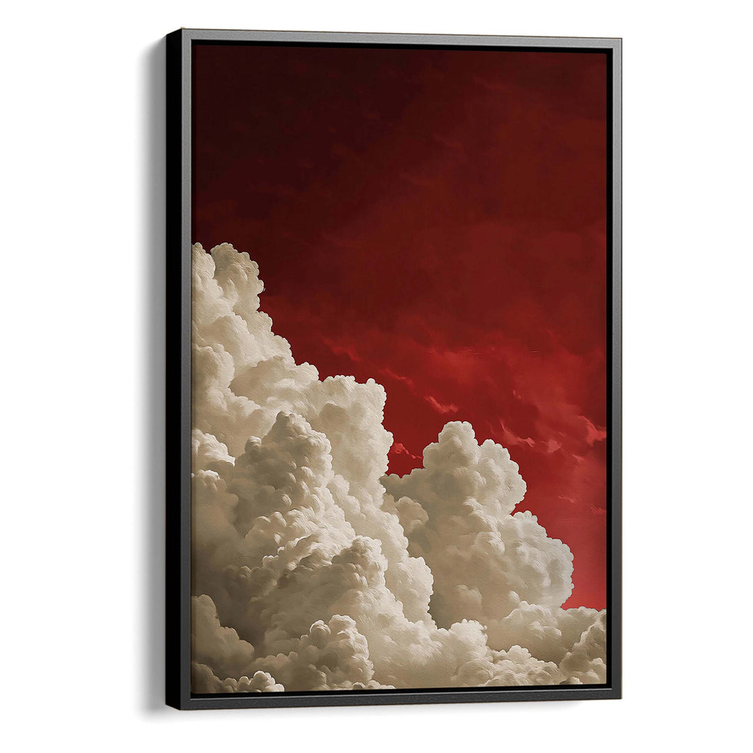 Red Billowing Cloud Print Wall Art Moncasso