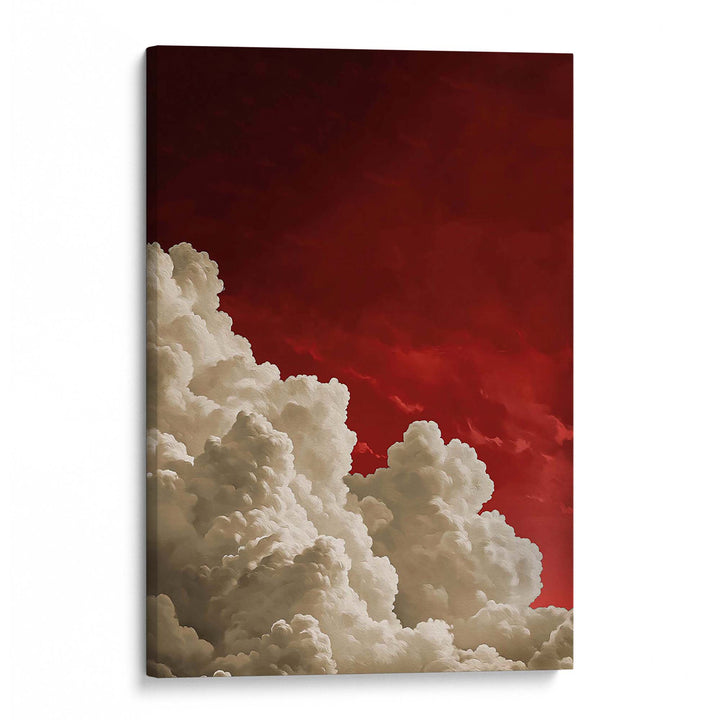 Red Billowing Cloud Print Wall Art Moncasso