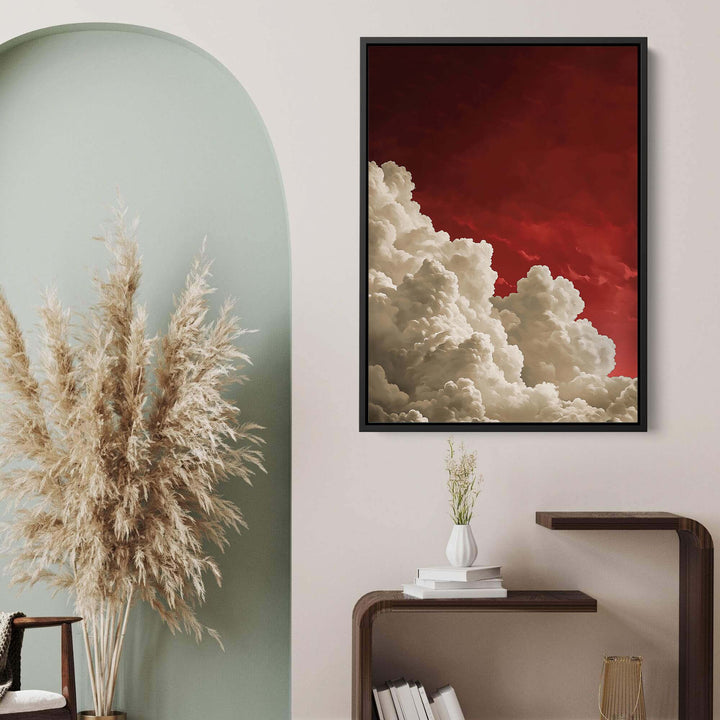 Red Billowing Cloud Print Wall Art Moncasso