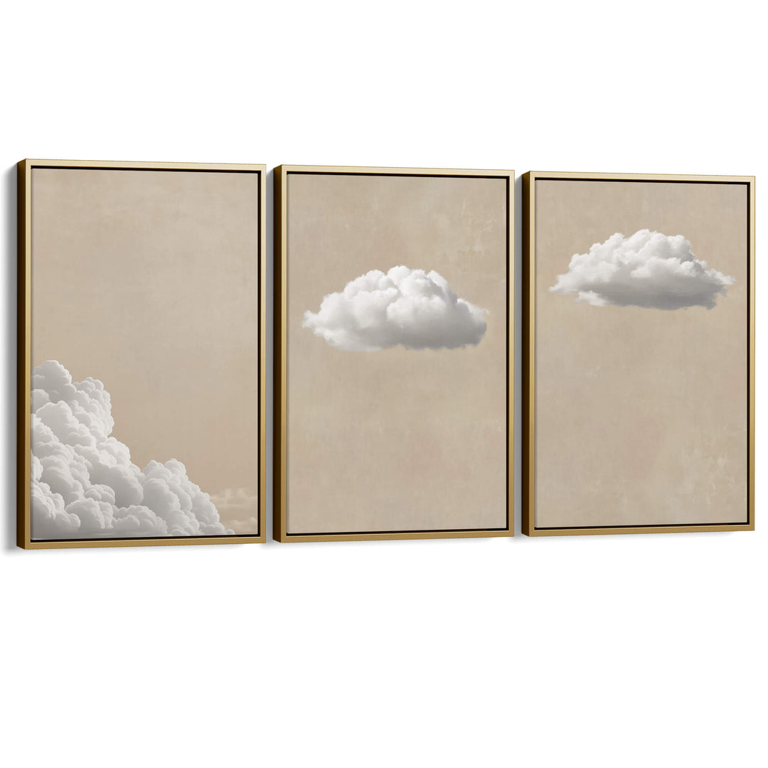 Soft Clouds Set of 3 Prints Wall Art Moncasso