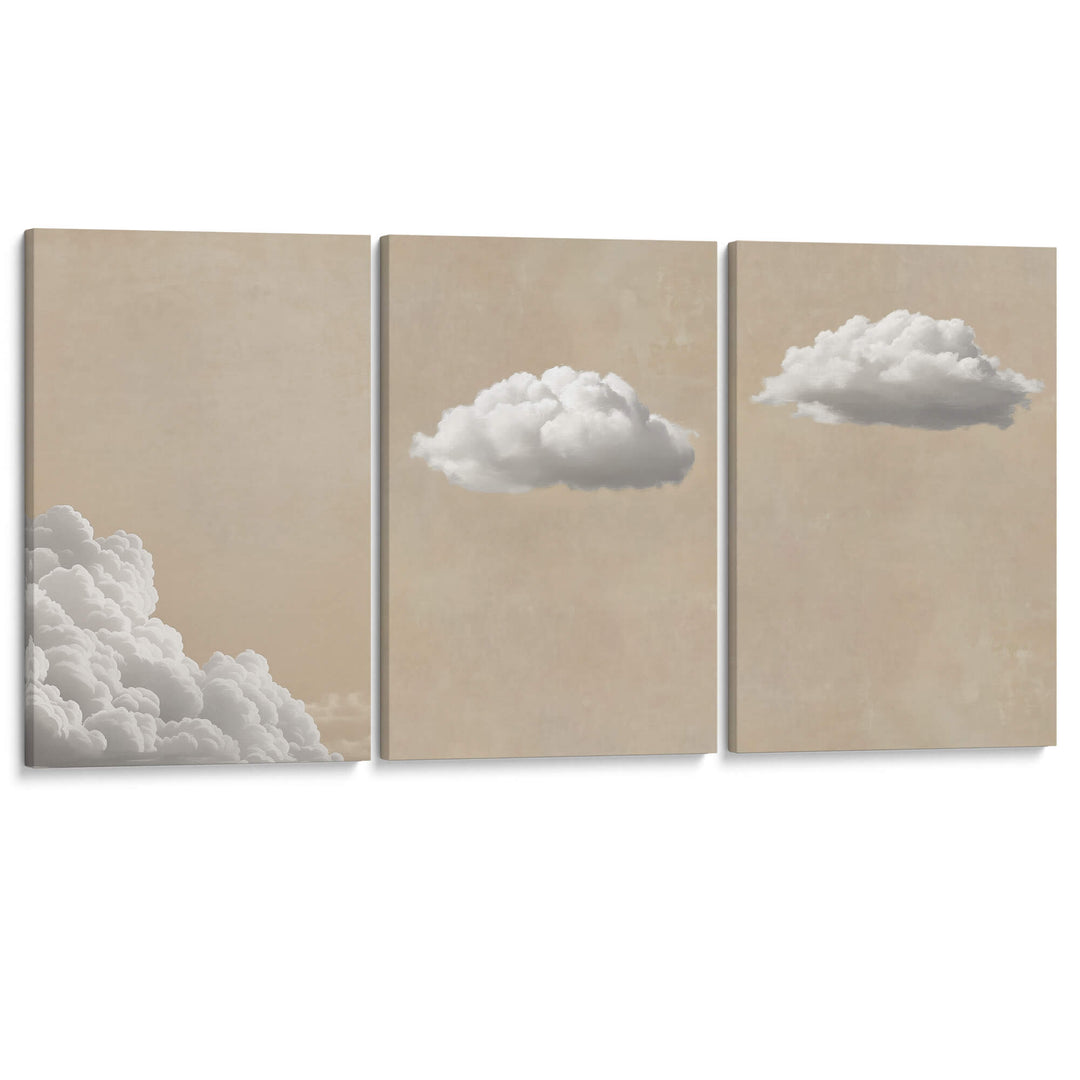 Soft Clouds Set of 3 Prints Wall Art Moncasso