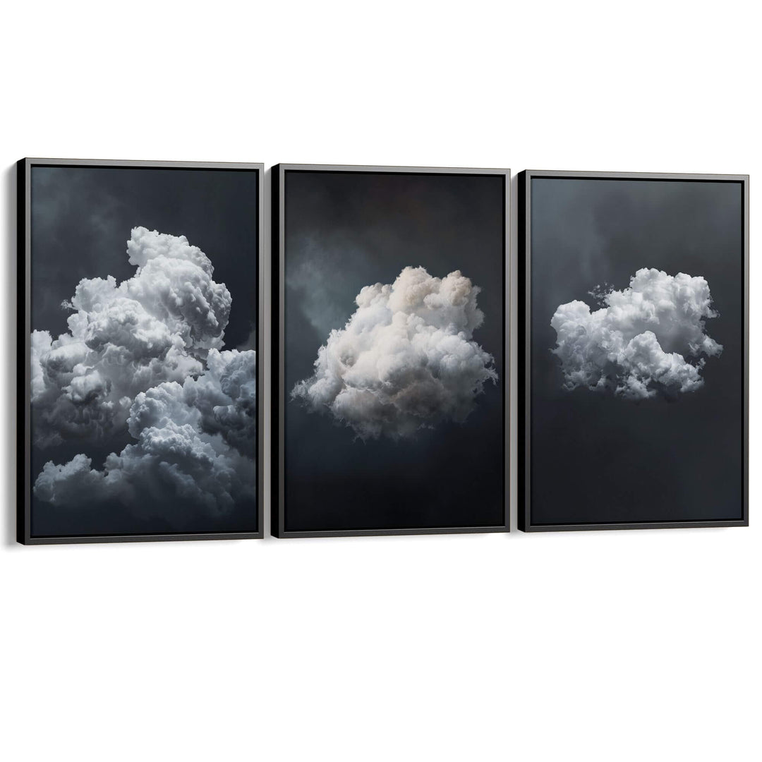 Stormy Clouds Set of 3 Prints Wall Art Moncasso
