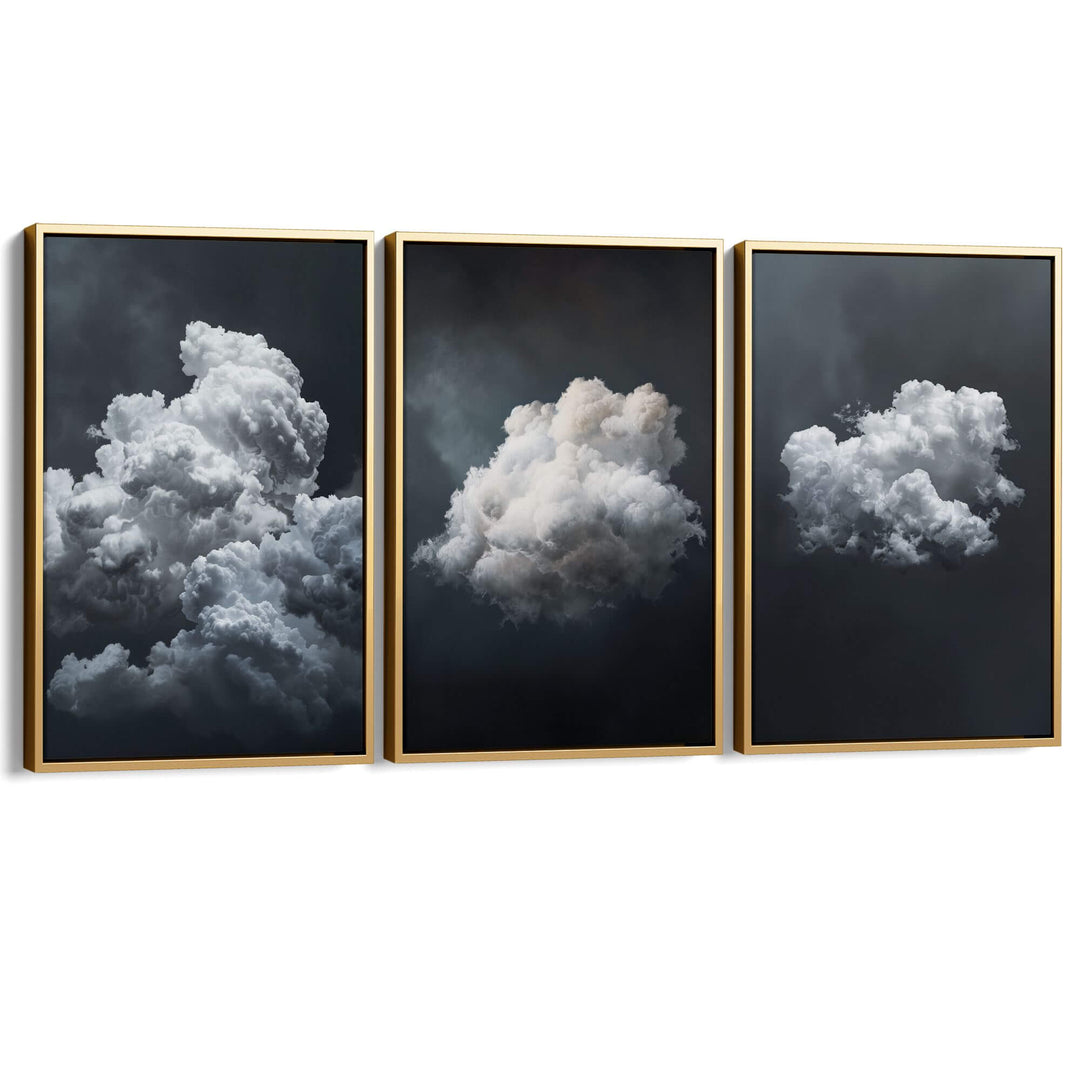 Stormy Clouds Set of 3 Prints Wall Art Moncasso