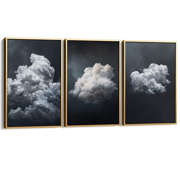 Stormy Clouds Set of 3 Prints Wall Art Moncasso