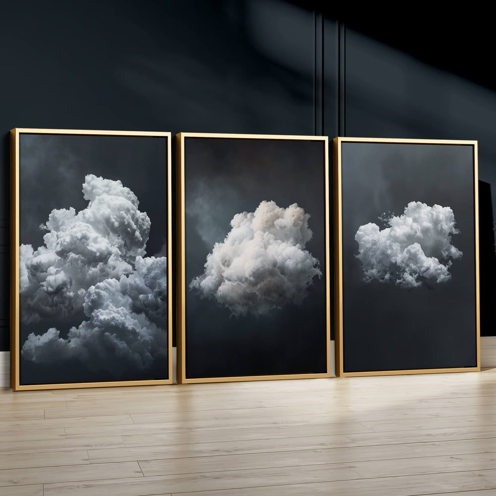 Stormy Clouds Set of 3 Prints Wall Art Moncasso