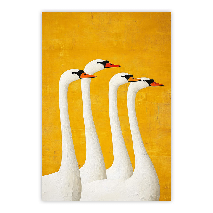 Swans Print Wall Art Moncasso
