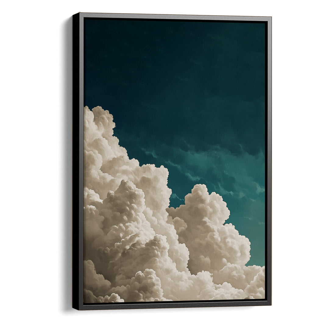 Teal Billowing Cloud Print Wall Art Moncasso
