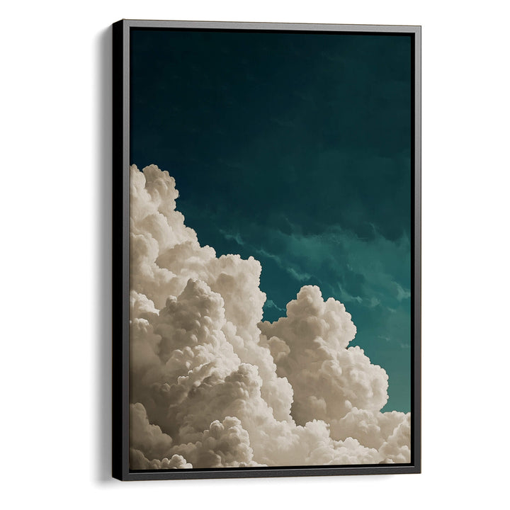 Teal Billowing Cloud Print Wall Art Moncasso