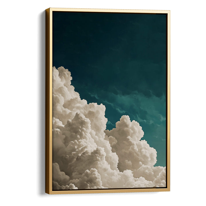 Teal Billowing Cloud Print Wall Art Moncasso