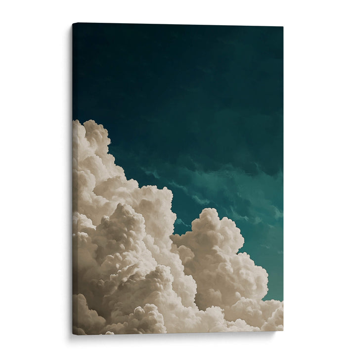 Teal Billowing Cloud Print Wall Art Moncasso