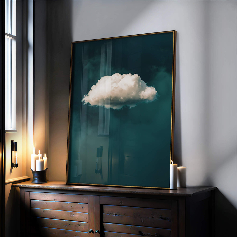 Teal Cloud No2 Print Wall Art Moncasso