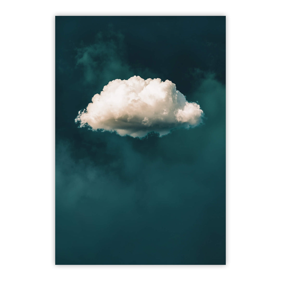 Teal Cloud No2 Print Wall Art Moncasso