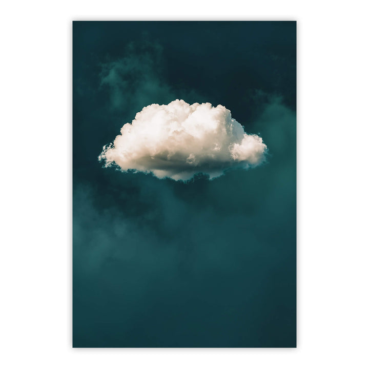 Teal Cloud No2 Print Wall Art Moncasso