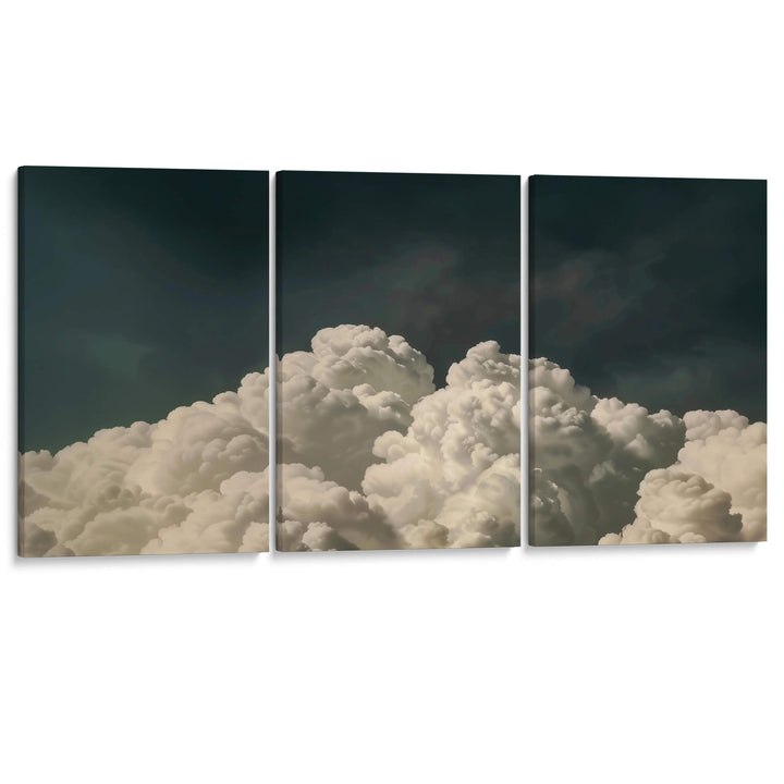 Vintage Billowing Clouds Set of 3 Prints Wall Art Moncasso