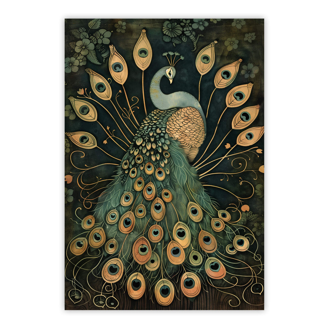 Vintage Peacock No3 Print Wall Art Moncasso