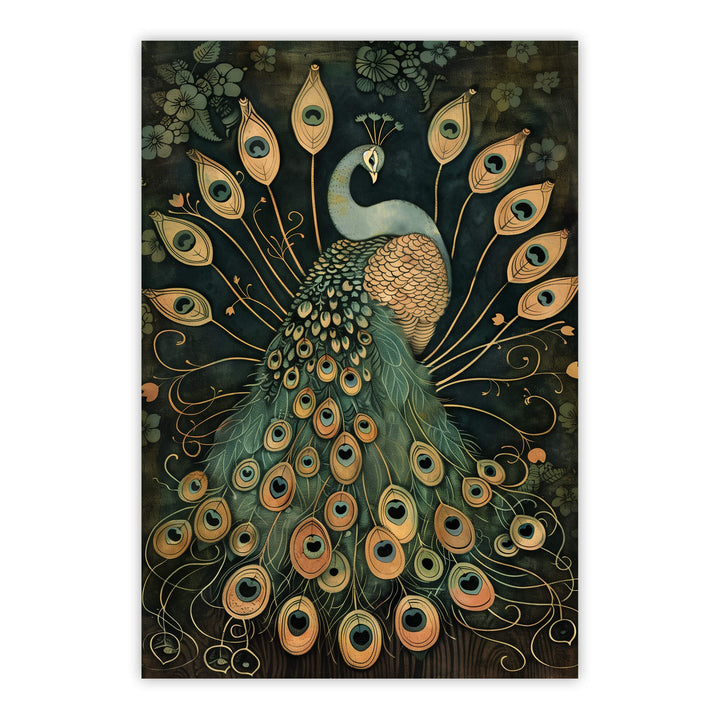 Vintage Peacock No3 Print Wall Art Moncasso