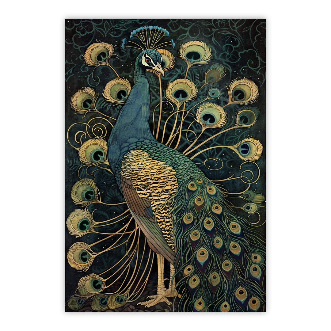 Vintage Peacock No4 Print Wall Art Moncasso