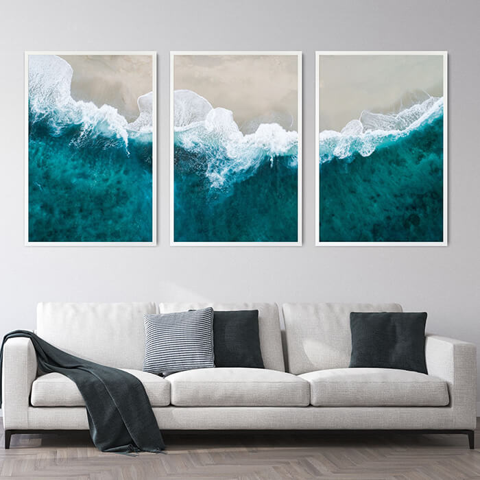 Paradise Beach Set of 3 Prints Wall Art Moncasso