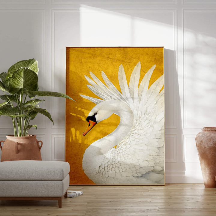 White Swan No1 Print Wall Art Moncasso