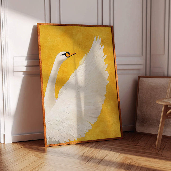White Swan No2 Print Wall Art Moncasso