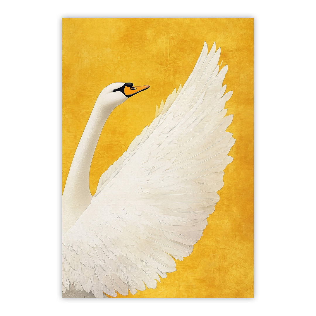 White Swan No2 Print Wall Art Moncasso