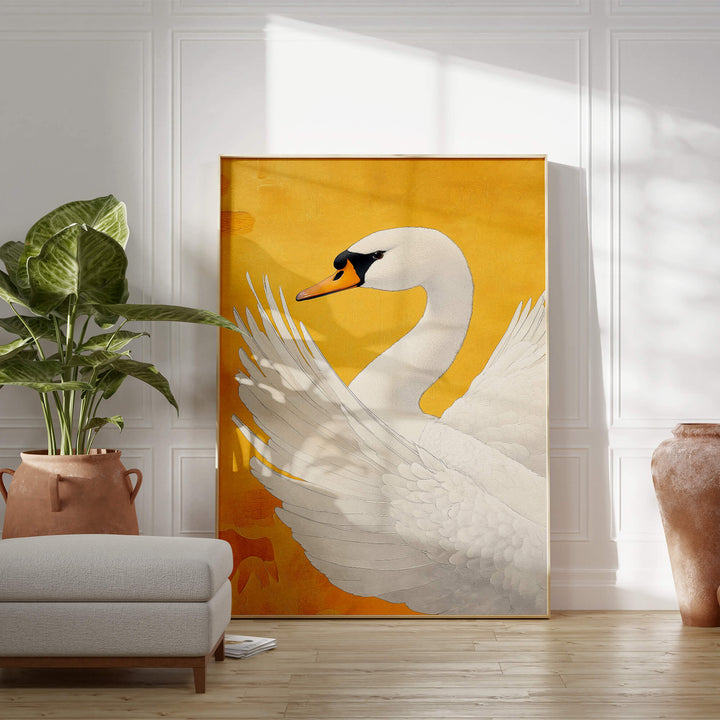 White Swan No3 Print Wall Art Moncasso