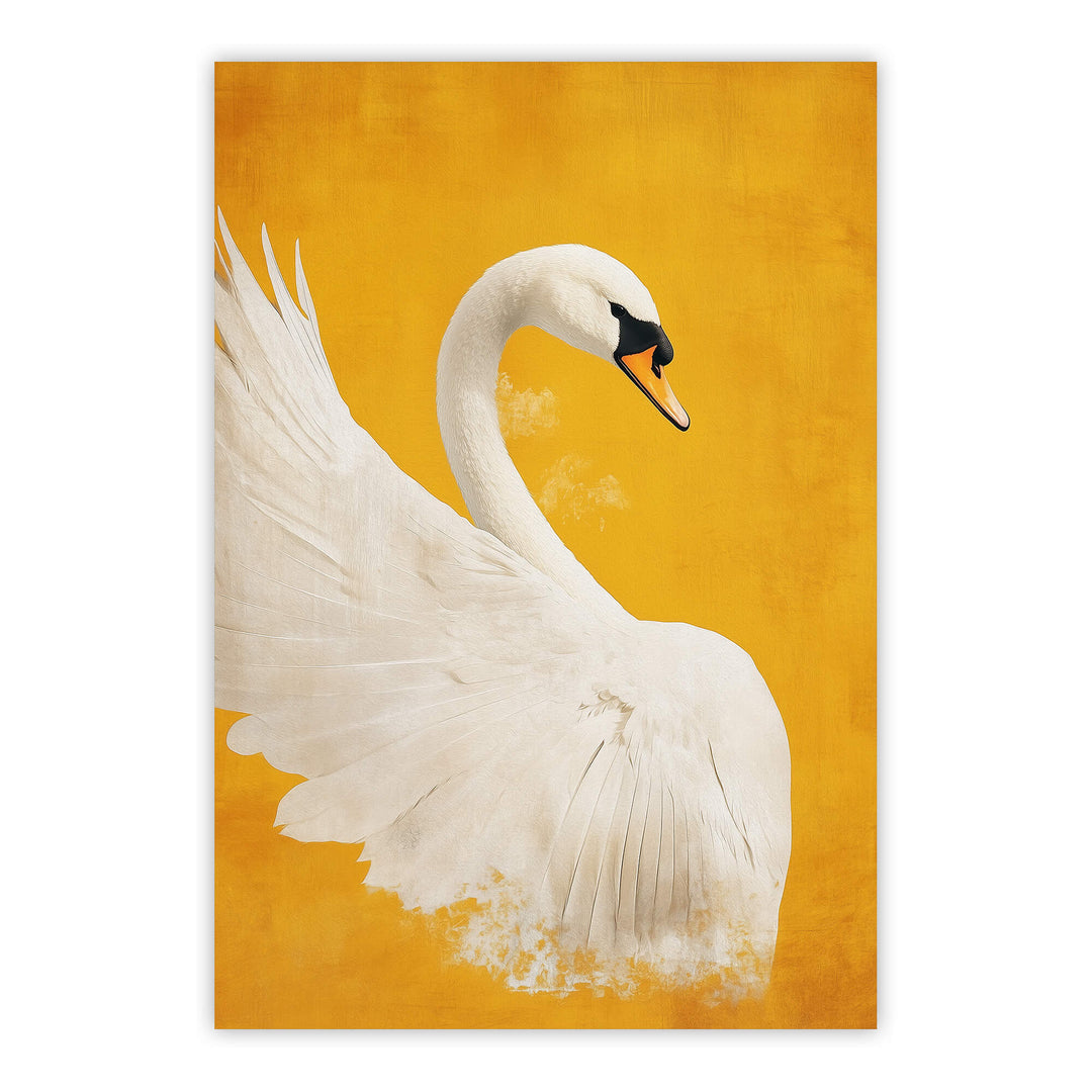 White Swan No4 Print Wall Art Moncasso