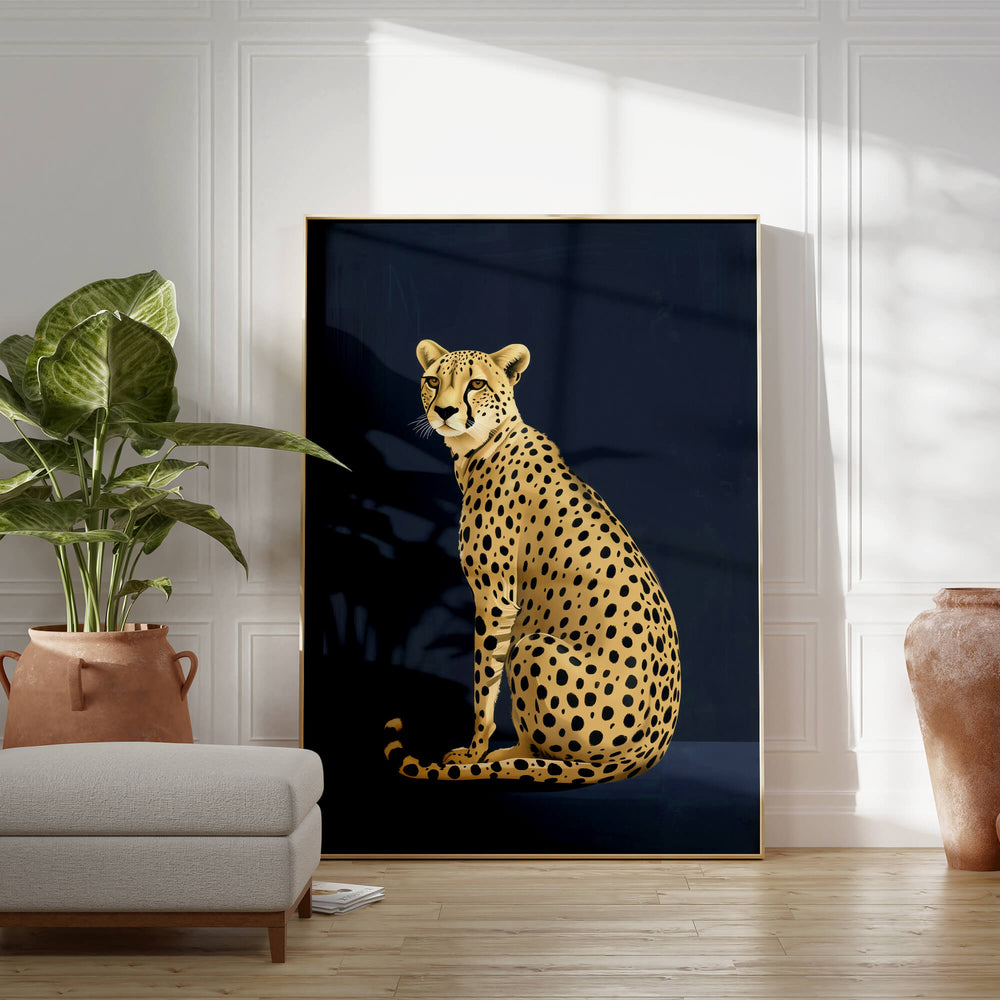 Yellow Cheetah No2 Print Wall Art Moncasso