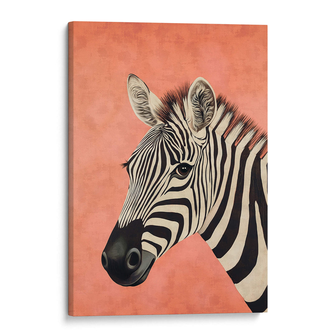 Zebra on Pink Print Wall Art Moncasso