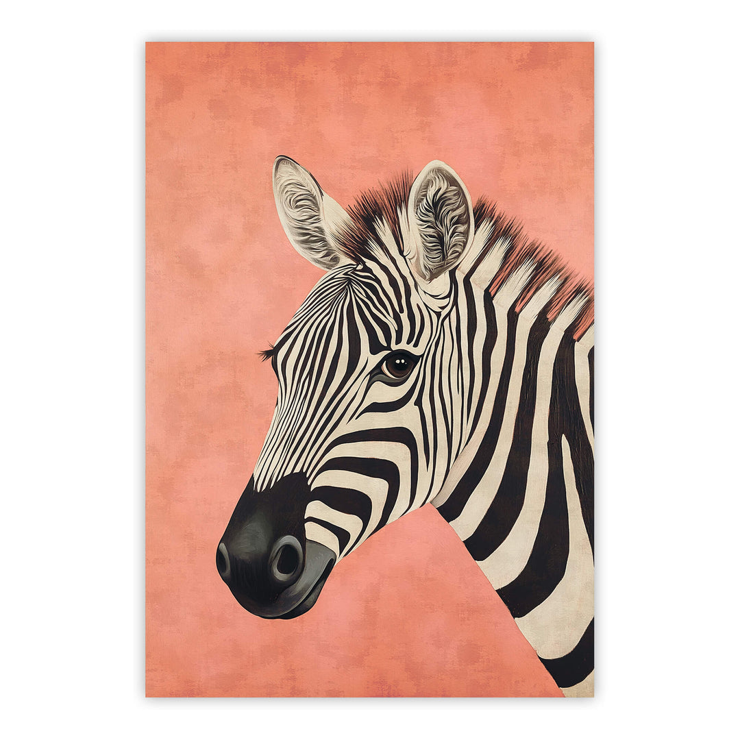 Zebra on Pink Print Wall Art Moncasso
