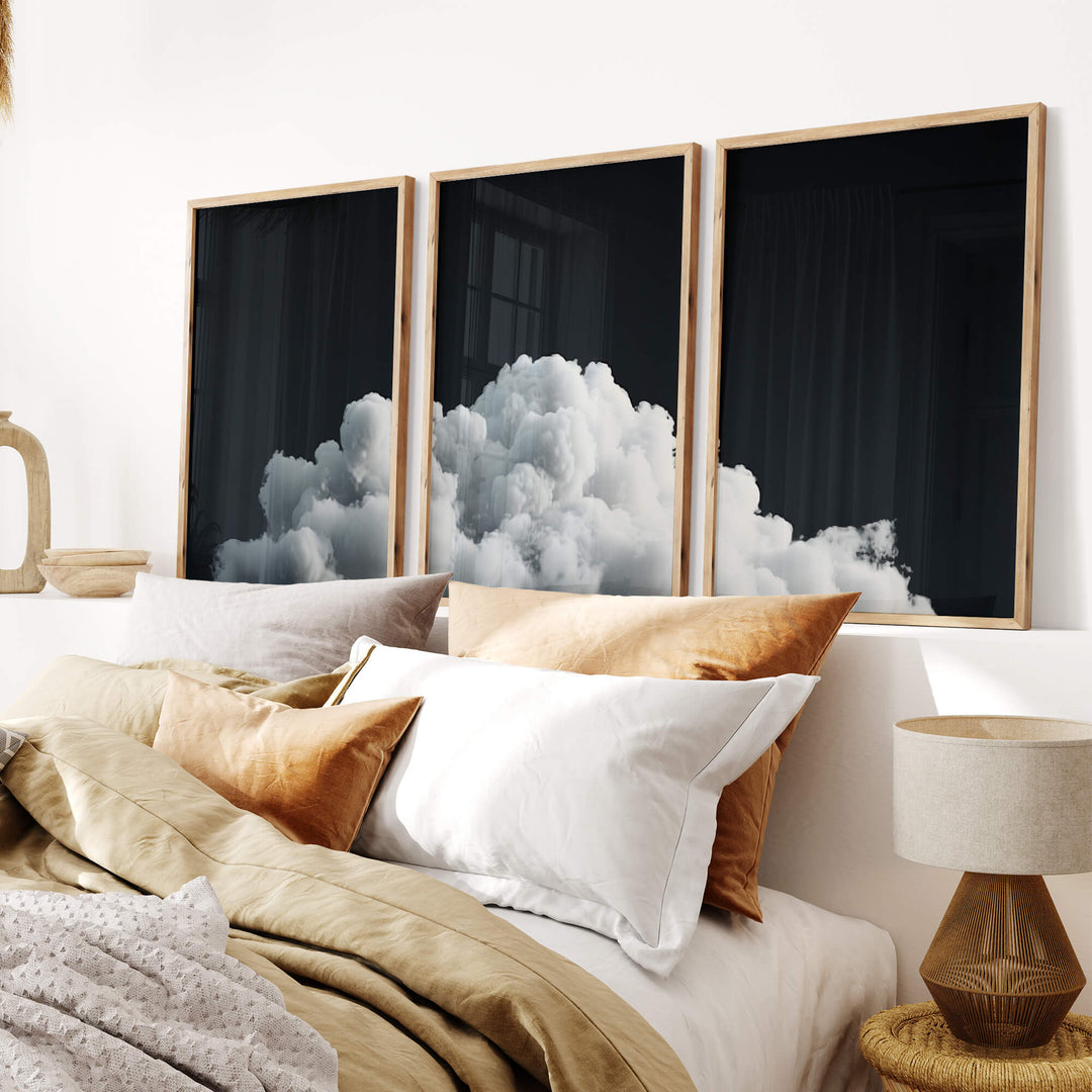 Dark Cloud Set of 3 Prints Wall Art Moncasso
