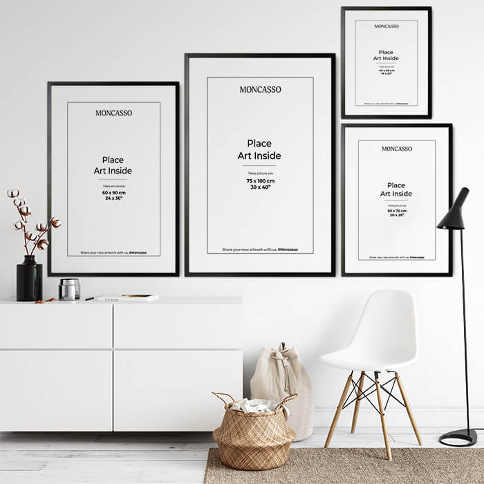 Black Fine Art Frame, 50 x 70 cm Frame Moncasso