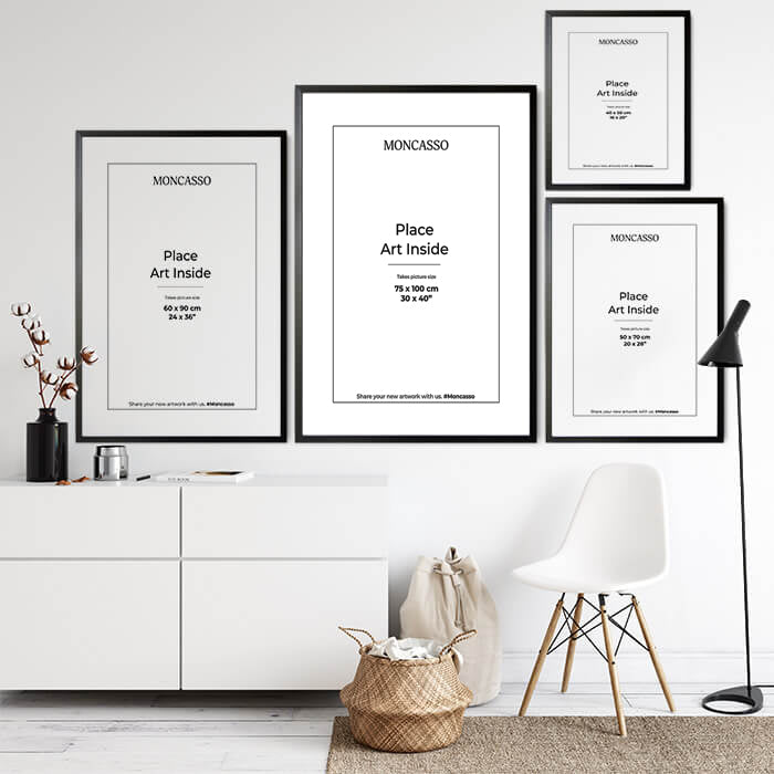 Black Fine Art Frame, 75 x 100 cm Frame Moncasso