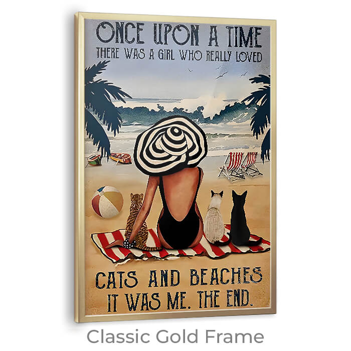 Cats and Beaches Print Wall Art Moncasso