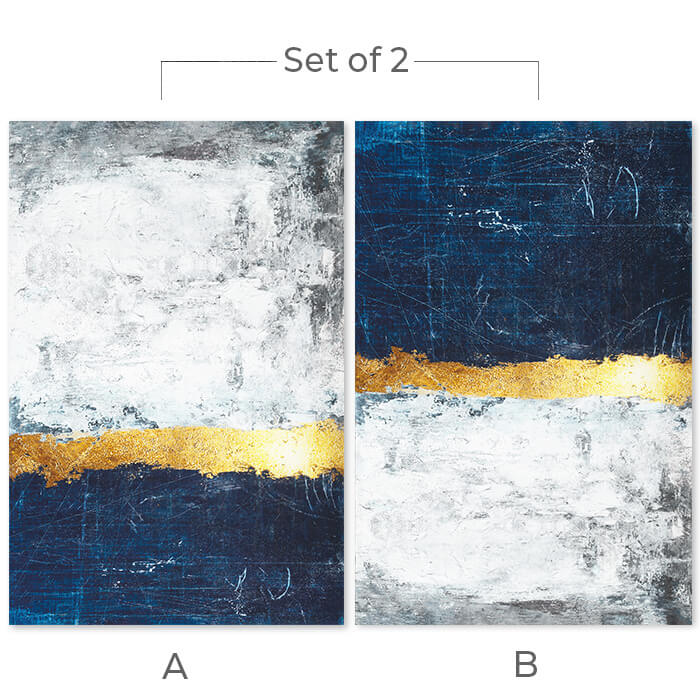 Chalk on Blue Set of 2 Prints Wall Art Moncasso