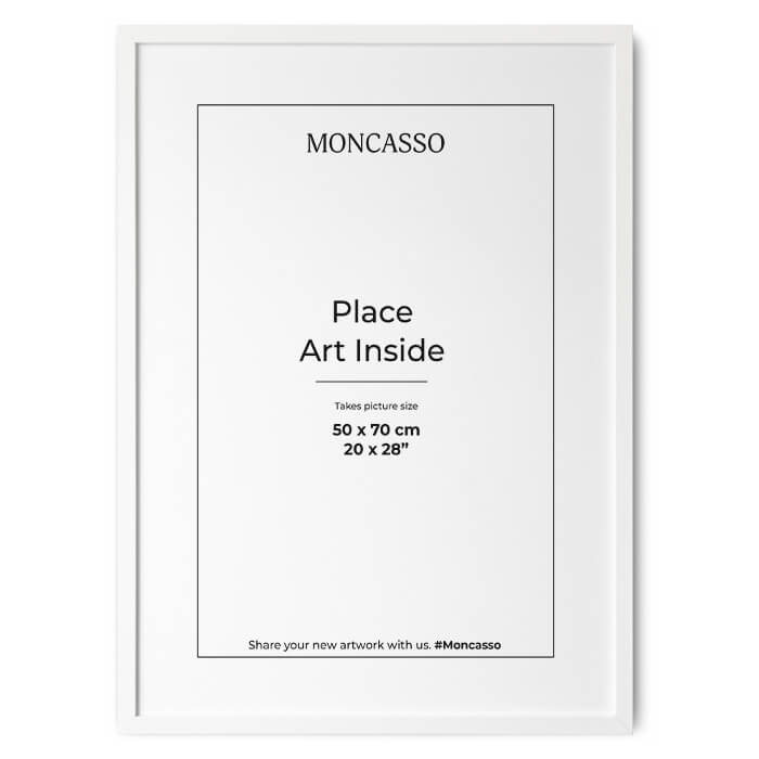 White Fine Art Frame, 50 x 70 cm Frame Moncasso