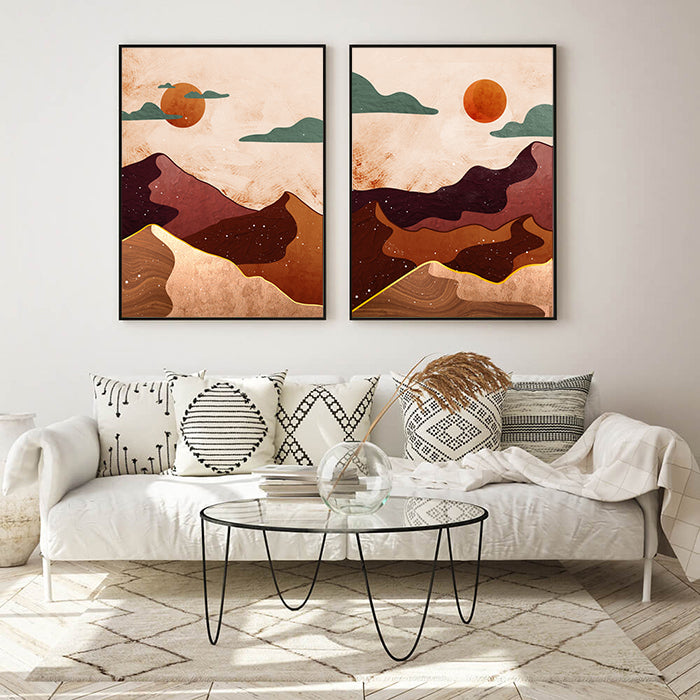 Desert Dusk Set of 3 Prints Wall Art Moncasso