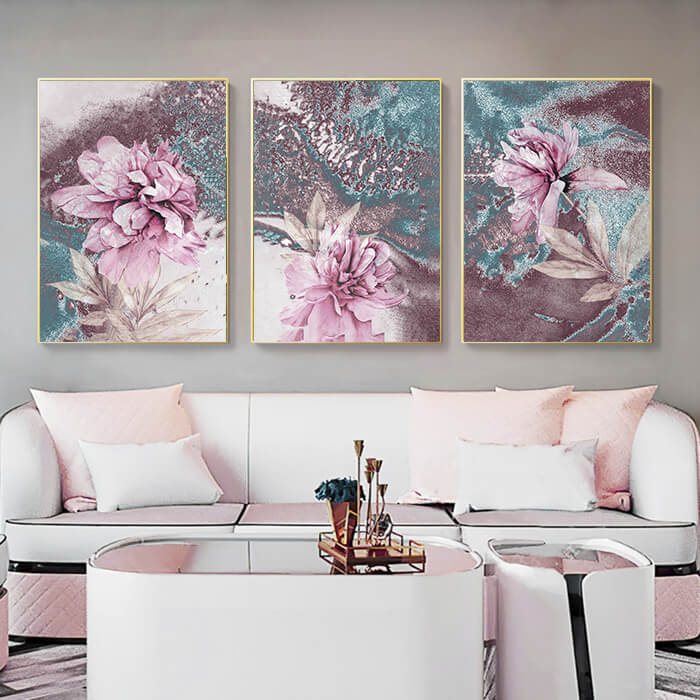 Floris Pastel Set of 3 Prints Wall Art Moncasso