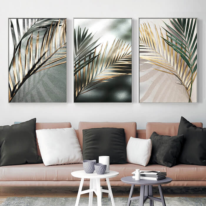 Palm Fronds Set of 3 Prints Wall Art Moncasso