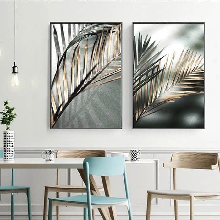 Palm Fronds Set of 3 Prints Wall Art Moncasso