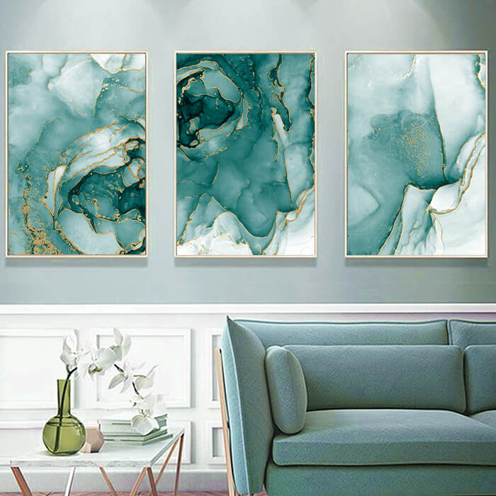 Jade Set of 3 Prints Wall Art Moncasso