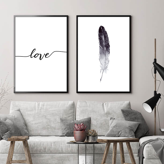 Love In The Wind Set of 3 Prints Wall Art Moncasso