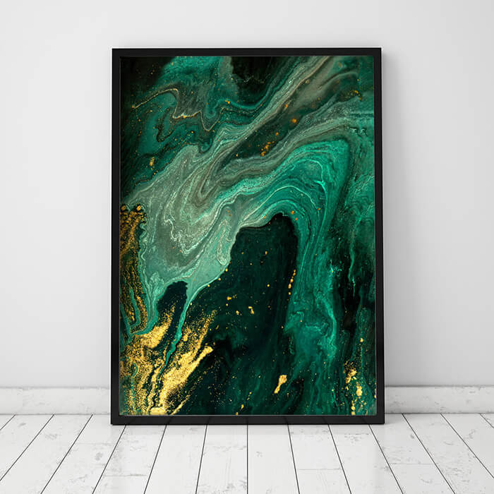 Emerald Marble No1 Print Wall Art Moncasso