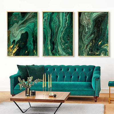 Marble Green Prints Wall Art Moncasso