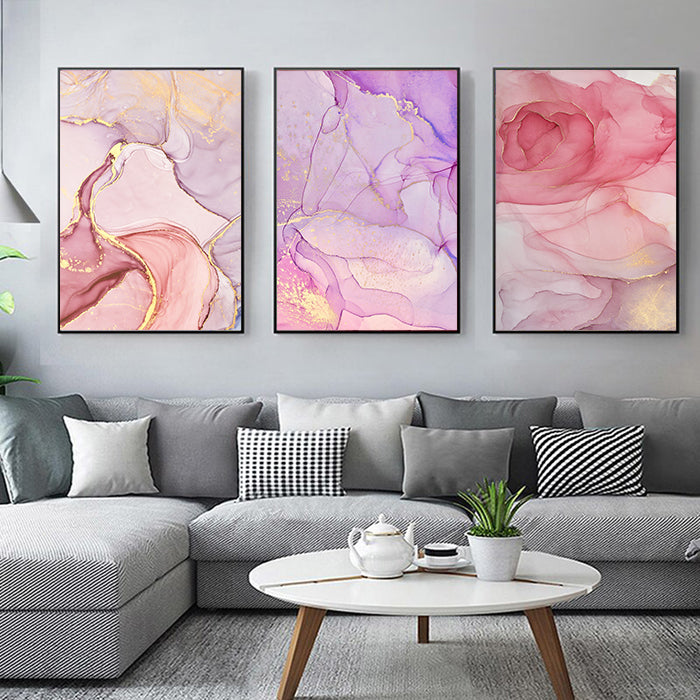 Marble Pink Set of 3 Prints Wall Art Moncasso